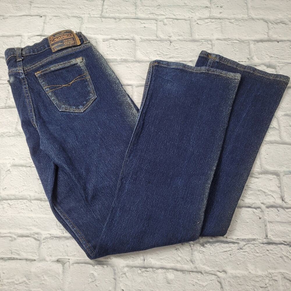 Y2k Dark Wash Glitter Jeans by Z Cavaricci Flare Stretch size 7